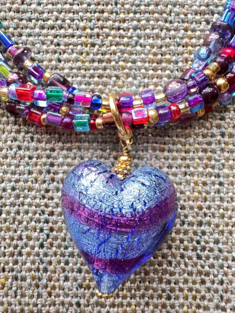 Marco Polo Lampwork Glass Bead Necklace